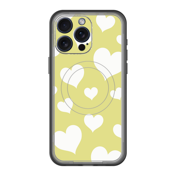 スリムプロテクションプレミアムケース with MagSafe［ Dot Hearts - Yellow ］