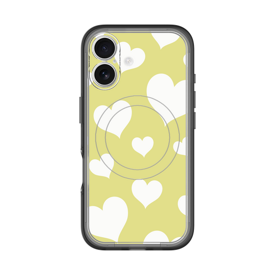 スリムプロテクションプレミアムケース with MagSafe［ Dot Hearts - Yellow ］