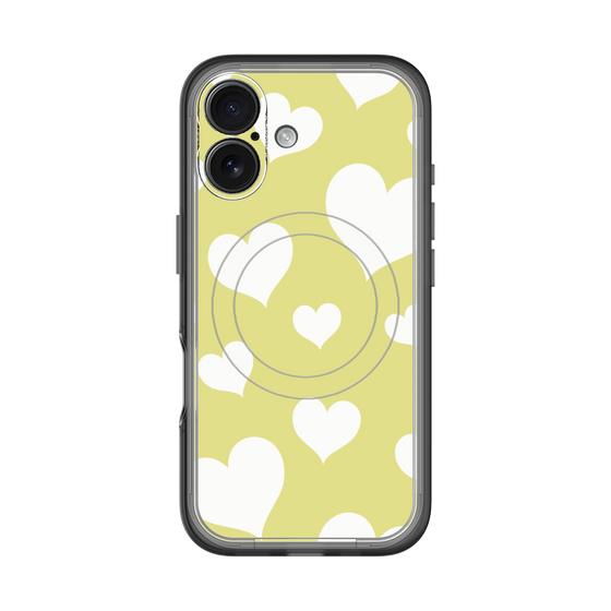 スリムプロテクションプレミアムケース with MagSafe［ Dot Hearts - Yellow ］