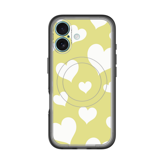 スリムプロテクションプレミアムケース with MagSafe［ Dot Hearts - Yellow ］