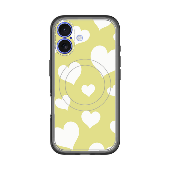 スリムプロテクションプレミアムケース with MagSafe［ Dot Hearts - Yellow ］