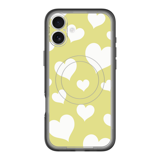 スリムプロテクションプレミアムケース with MagSafe［ Dot Hearts - Yellow ］