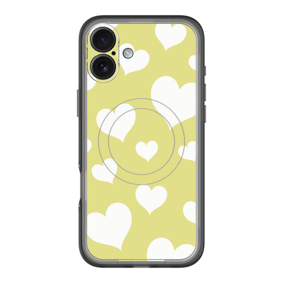スリムプロテクションプレミアムケース with MagSafe［ Dot Hearts - Yellow ］