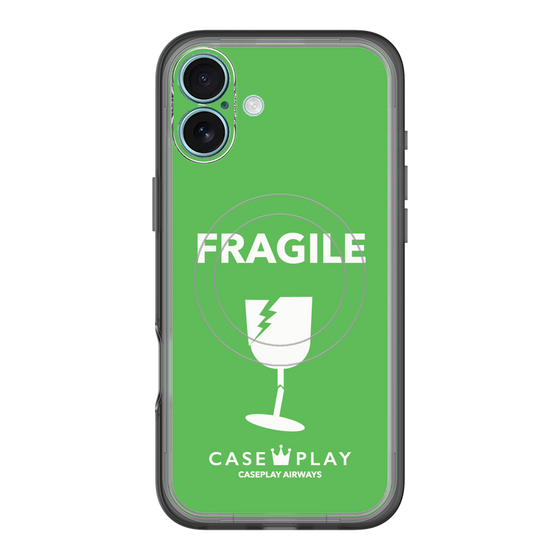 スリムプロテクションプレミアムケース with MagSafe［ FRAGILE - Green ］