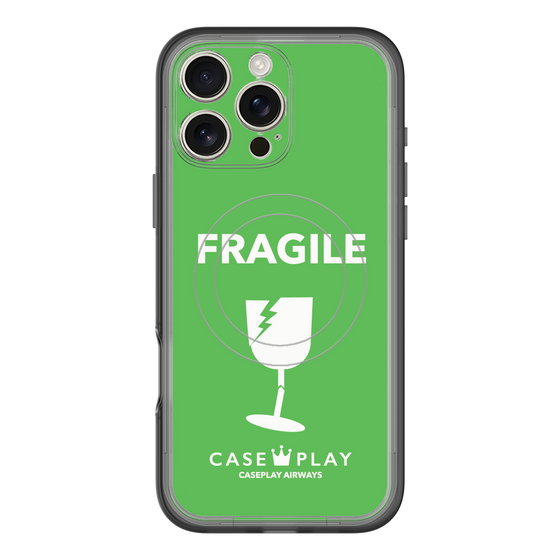 スリムプロテクションプレミアムケース with MagSafe［ FRAGILE - Green ］