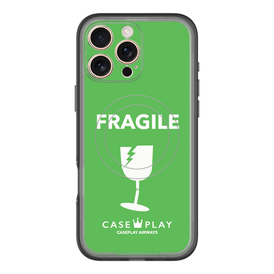 スリムプロテクションプレミアムケース with MagSafe［ FRAGILE - Green ］