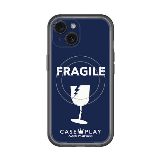 スリムプロテクションプレミアムケース with MagSafe［ FRAGILE - Navy ］