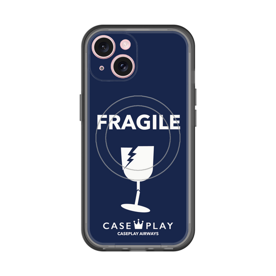 スリムプロテクションプレミアムケース with MagSafe［ FRAGILE - Navy ］