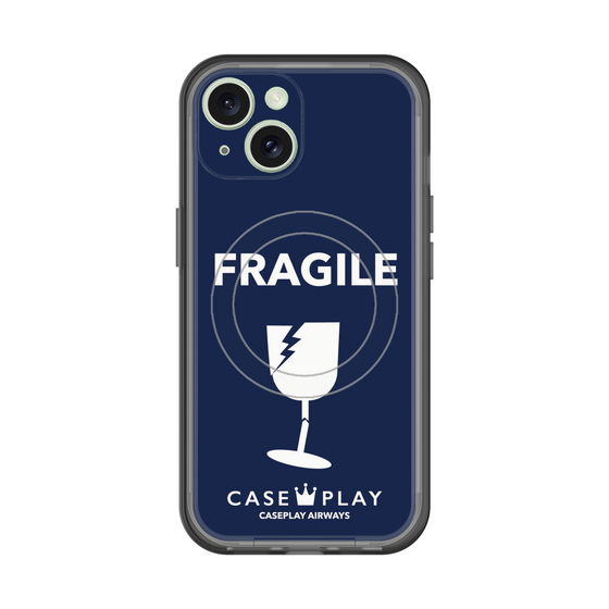 スリムプロテクションプレミアムケース with MagSafe［ FRAGILE - Navy ］