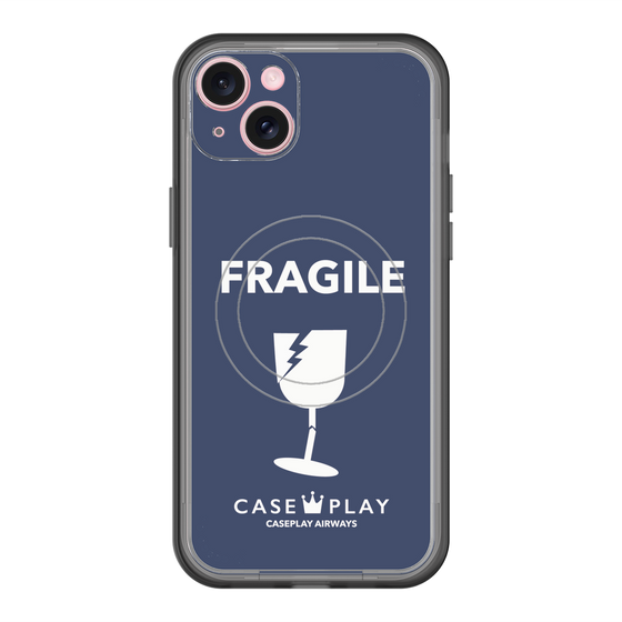 スリムプロテクションプレミアムケース with MagSafe［ FRAGILE - Navy ］