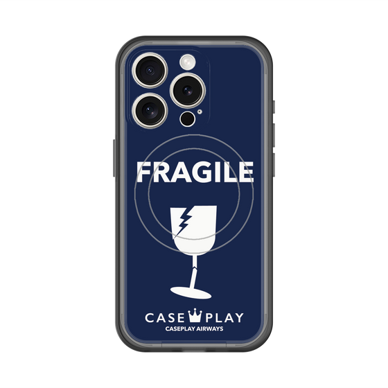 スリムプロテクションプレミアムケース with MagSafe［ FRAGILE - Navy ］