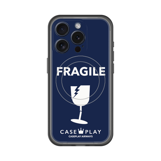 スリムプロテクションプレミアムケース with MagSafe［ FRAGILE - Navy ］