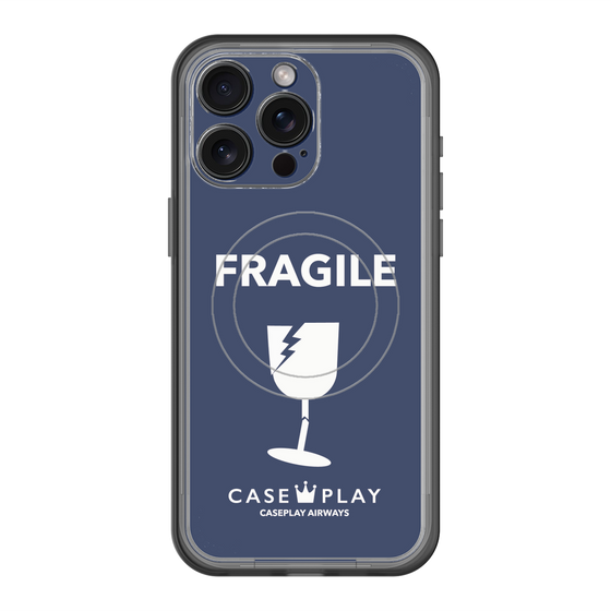スリムプロテクションプレミアムケース with MagSafe［ FRAGILE - Navy ］