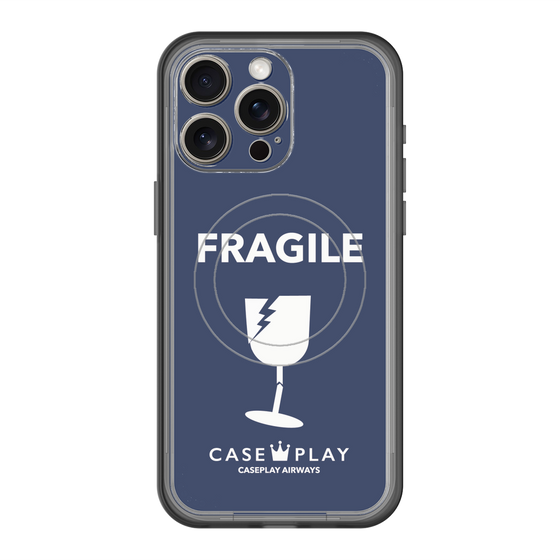 スリムプロテクションプレミアムケース with MagSafe［ FRAGILE - Navy ］