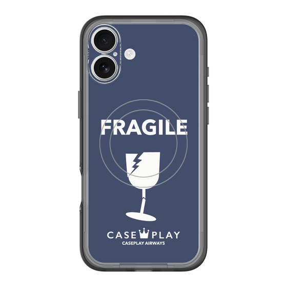 スリムプロテクションプレミアムケース with MagSafe［ FRAGILE - Navy ］
