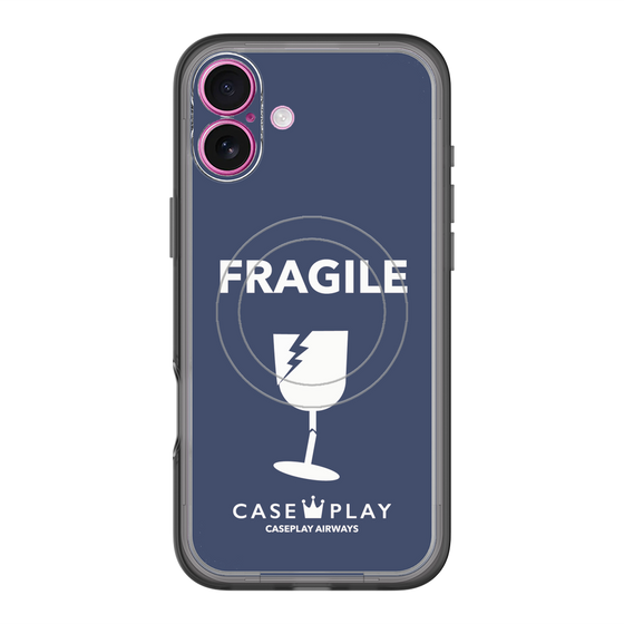スリムプロテクションプレミアムケース with MagSafe［ FRAGILE - Navy ］