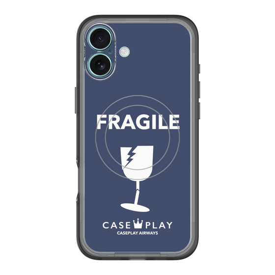 スリムプロテクションプレミアムケース with MagSafe［ FRAGILE - Navy ］
