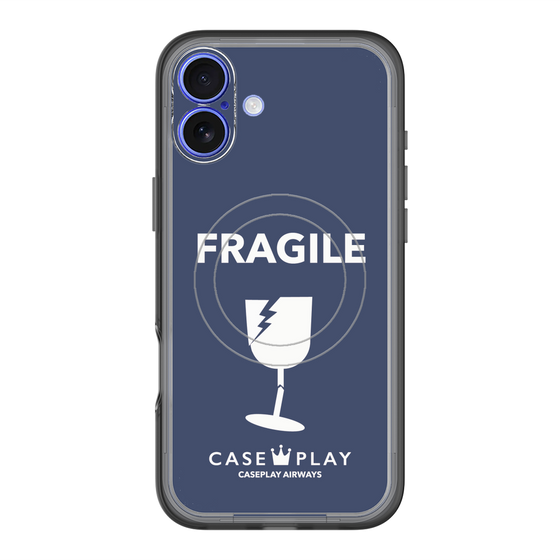 スリムプロテクションプレミアムケース with MagSafe［ FRAGILE - Navy ］