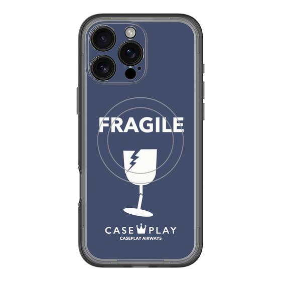 スリムプロテクションプレミアムケース with MagSafe［ FRAGILE - Navy ］