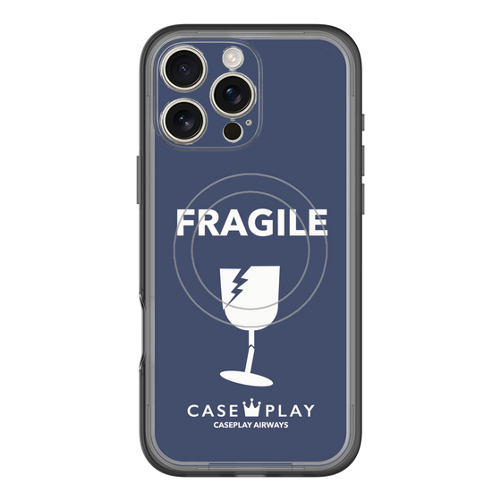 スリムプロテクションプレミアムケース with MagSafe［ FRAGILE - Navy ］