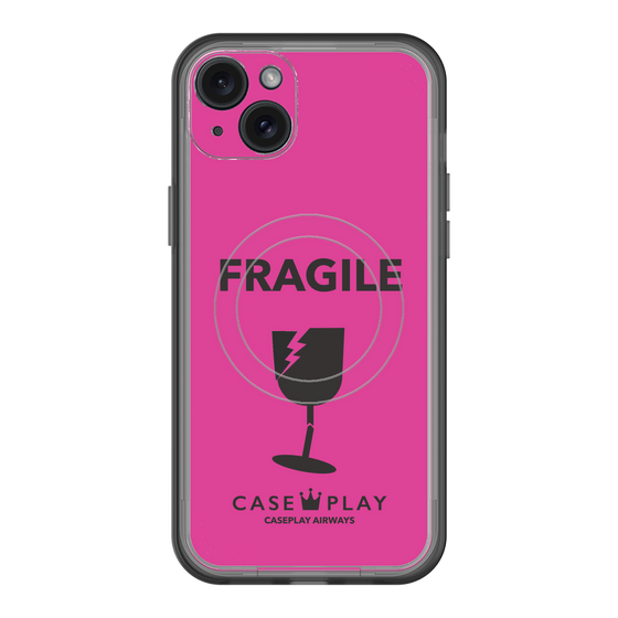 スリムプロテクションプレミアムケース with MagSafe［ FRAGILE - Pink ］