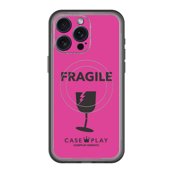 スリムプロテクションプレミアムケース with MagSafe［ FRAGILE - Pink ］