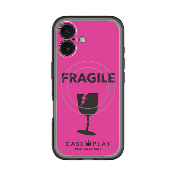 スリムプロテクションプレミアムケース with MagSafe［ FRAGILE - Pink ］