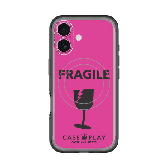スリムプロテクションプレミアムケース with MagSafe［ FRAGILE - Pink ］