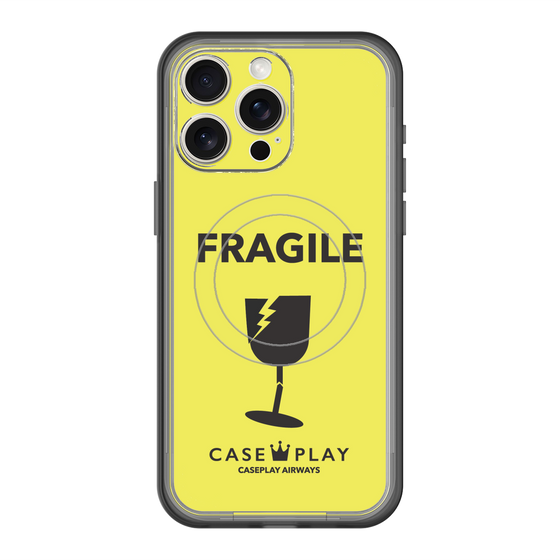 スリムプロテクションプレミアムケース with MagSafe［ FRAGILE - Yellow ］