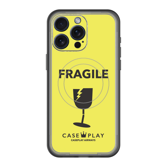 スリムプロテクションプレミアムケース with MagSafe［ FRAGILE - Yellow ］