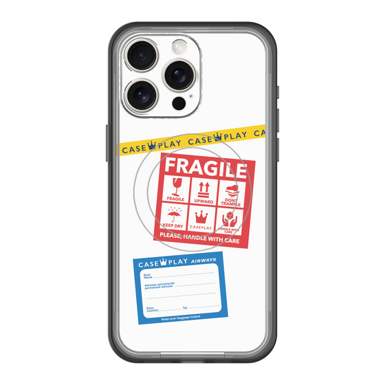 スリムプロテクションプレミアムケース with MagSafe［ FRAGILE Stickers - White ］