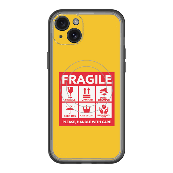 スリムプロテクションプレミアムケース with MagSafe［ FRAGILE Sticker - Yellow ］