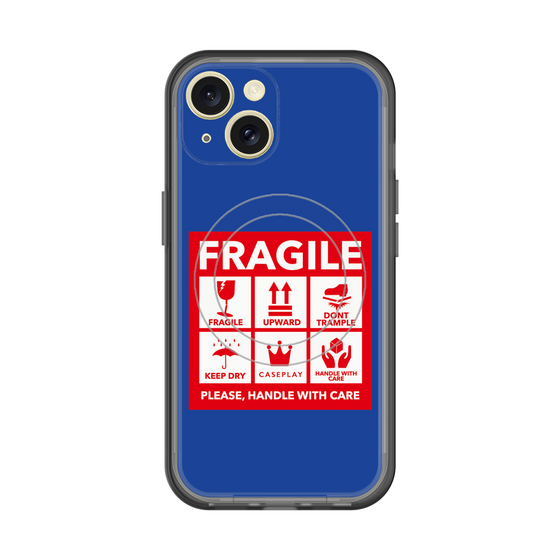 スリムプロテクションプレミアムケース with MagSafe［ FRAGILE Sticker - Blue ］