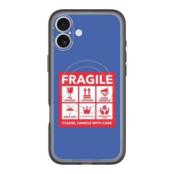 スリムプロテクションプレミアムケース with MagSafe［ FRAGILE Sticker - Blue ］