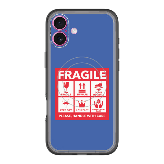 スリムプロテクションプレミアムケース with MagSafe［ FRAGILE Sticker - Blue ］
