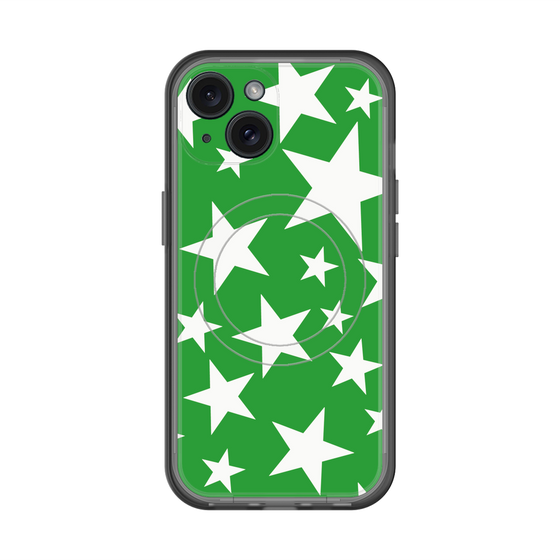 スリムプロテクションプレミアムケース with MagSafe［ Stars - Green ］