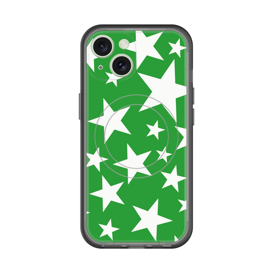 スリムプロテクションプレミアムケース with MagSafe［ Stars - Green ］