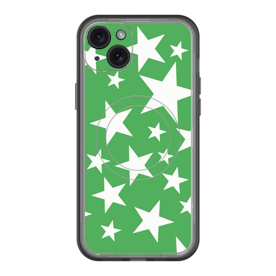 スリムプロテクションプレミアムケース with MagSafe［ Stars - Green ］