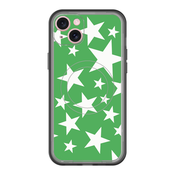 スリムプロテクションプレミアムケース with MagSafe［ Stars - Green ］