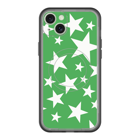 スリムプロテクションプレミアムケース with MagSafe［ Stars - Green ］