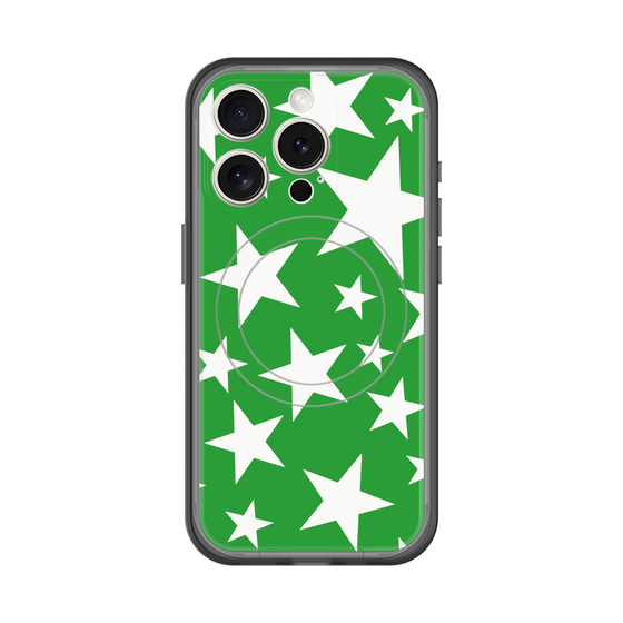 スリムプロテクションプレミアムケース with MagSafe［ Stars - Green ］