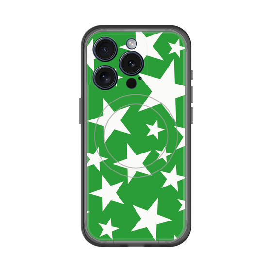 スリムプロテクションプレミアムケース with MagSafe［ Stars - Green ］