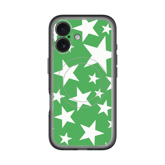 スリムプロテクションプレミアムケース with MagSafe［ Stars - Green ］