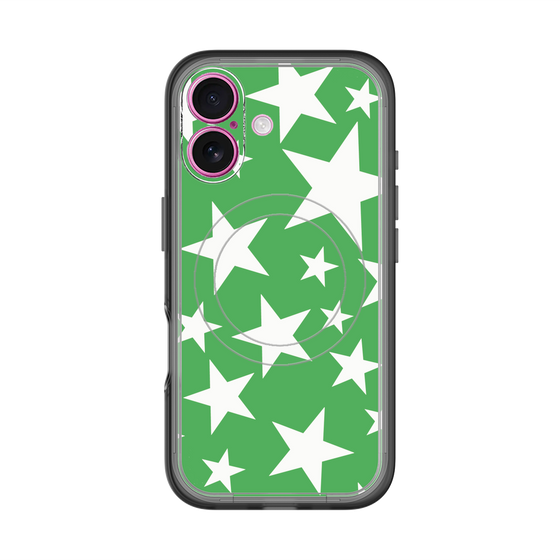 スリムプロテクションプレミアムケース with MagSafe［ Stars - Green ］