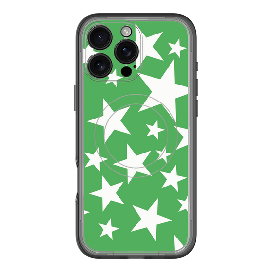 スリムプロテクションプレミアムケース with MagSafe［ Stars - Green ］