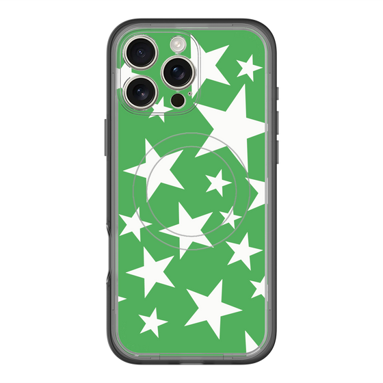 スリムプロテクションプレミアムケース with MagSafe［ Stars - Green ］