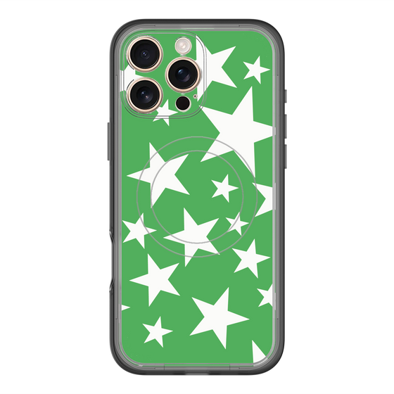スリムプロテクションプレミアムケース with MagSafe［ Stars - Green ］
