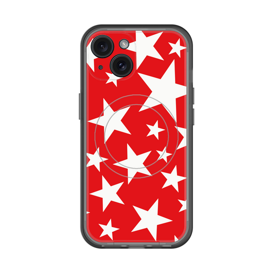 スリムプロテクションプレミアムケース with MagSafe［ Stars - Red ］