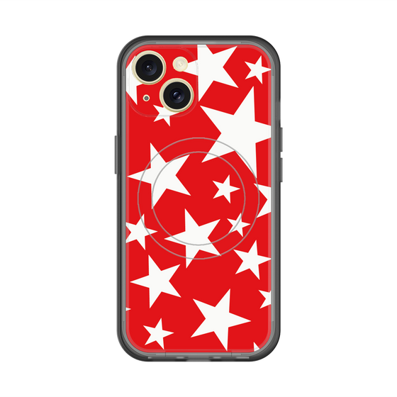 スリムプロテクションプレミアムケース with MagSafe［ Stars - Red ］
