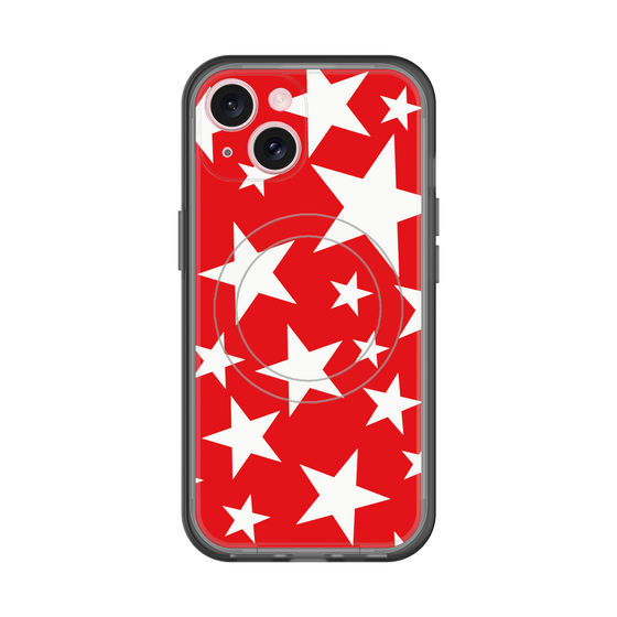 スリムプロテクションプレミアムケース with MagSafe［ Stars - Red ］